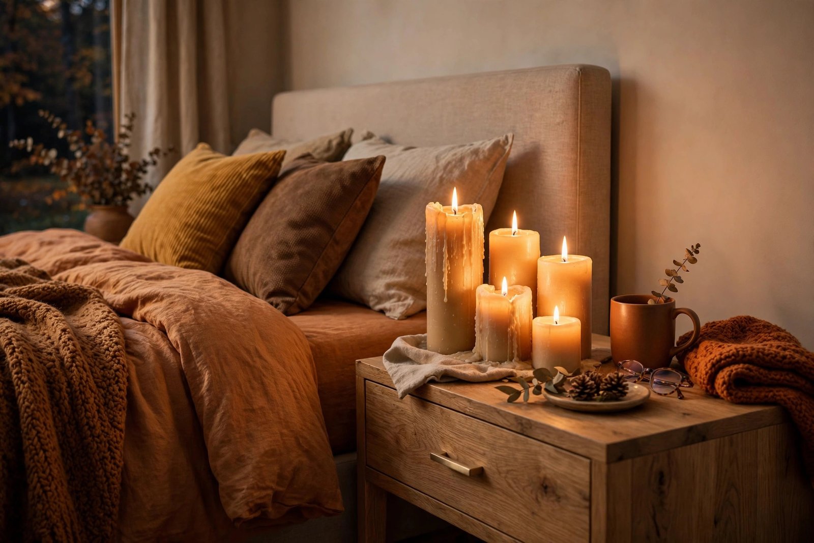 Candle Cluster on the Nightstand