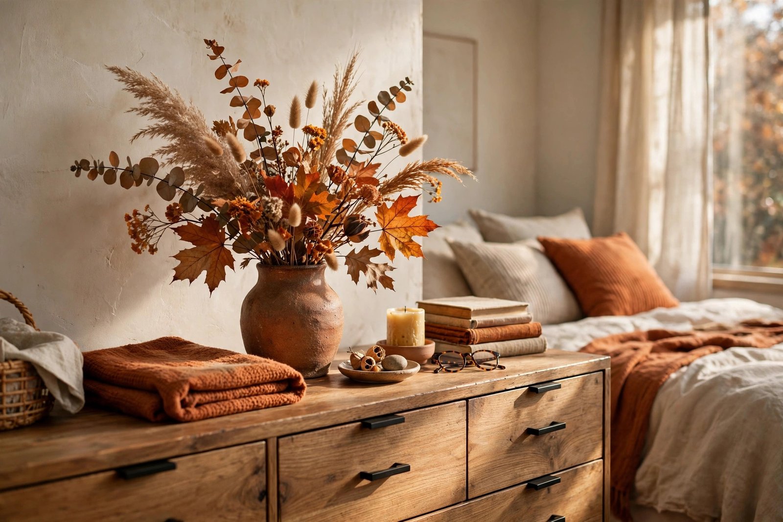 Dried Flowers in a Handmade Ceramic Vase