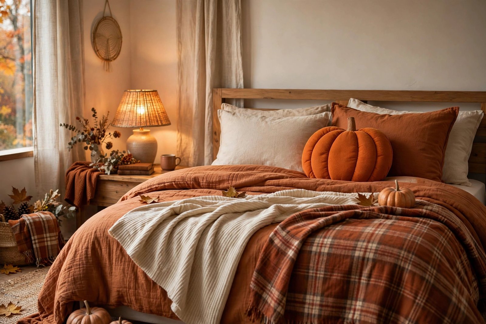 A Pumpkin-Shaped Accent Pillow