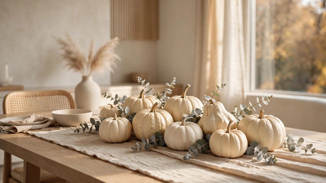 A Cluster of Creamy White Pumpkins
