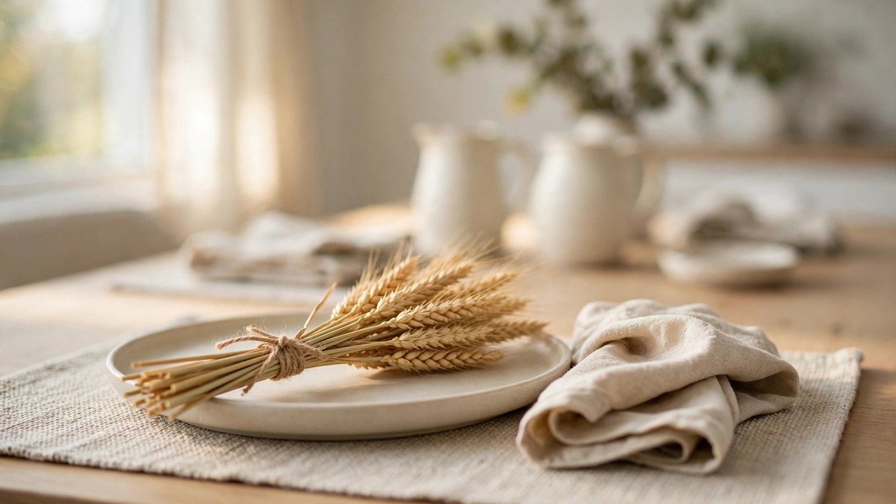 Wheat Bundles That Double as Place Cards