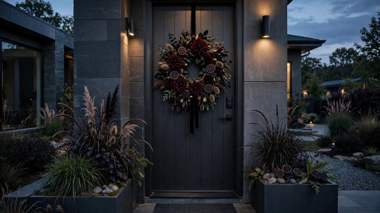Moody Burgundy Dahlia Statement