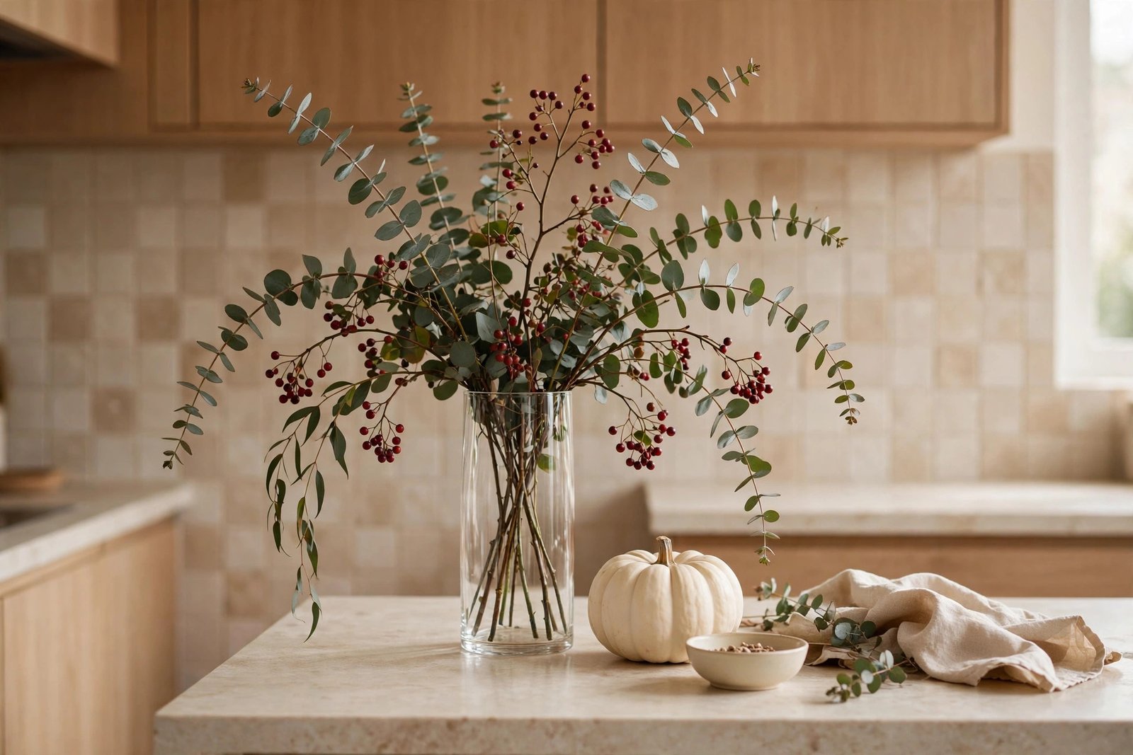 Eucalyptus and Berry Branch Arrangement