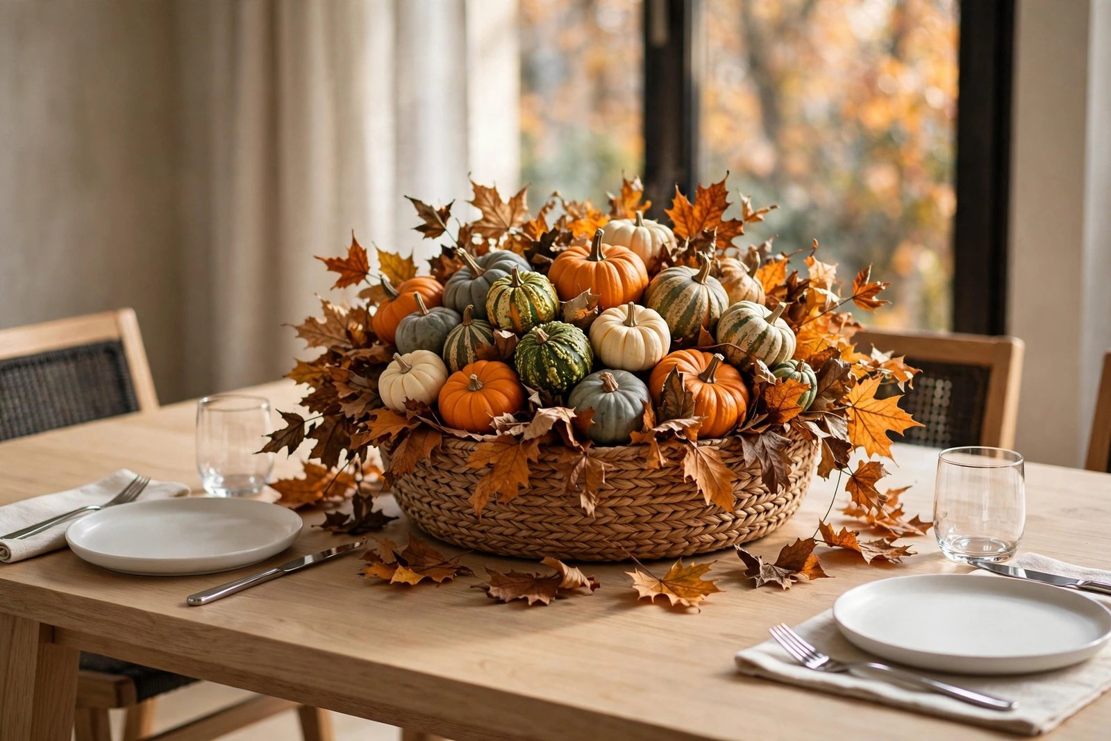 One Woven Basket of Gourds