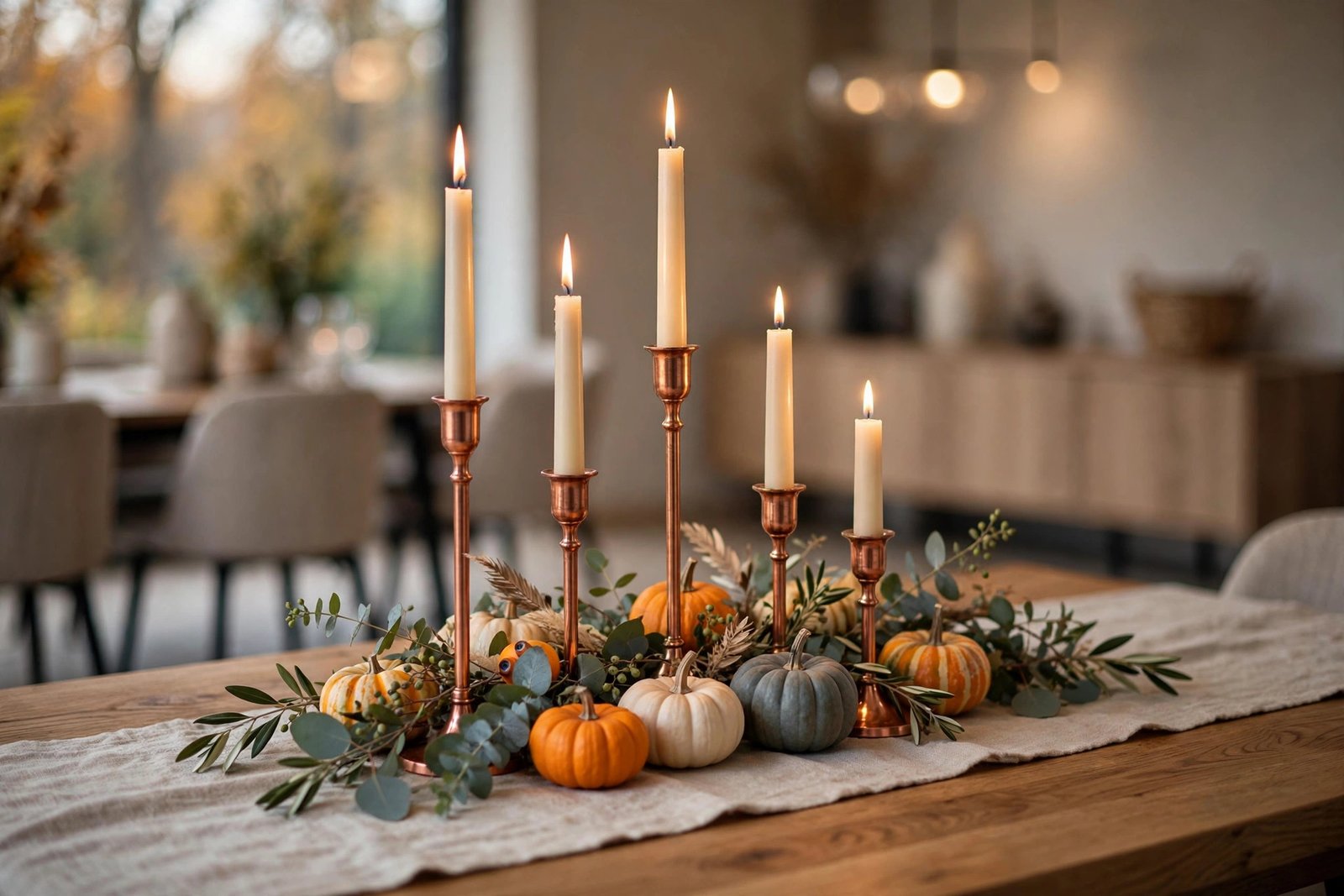 Copper Candlesticks at Different Heights