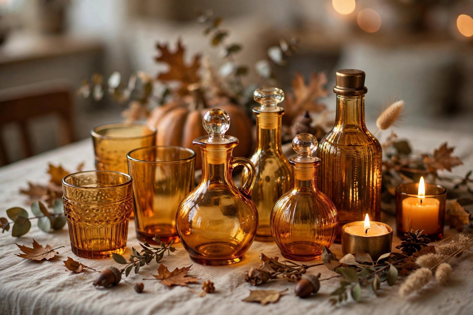 A Collection of Amber Glassware