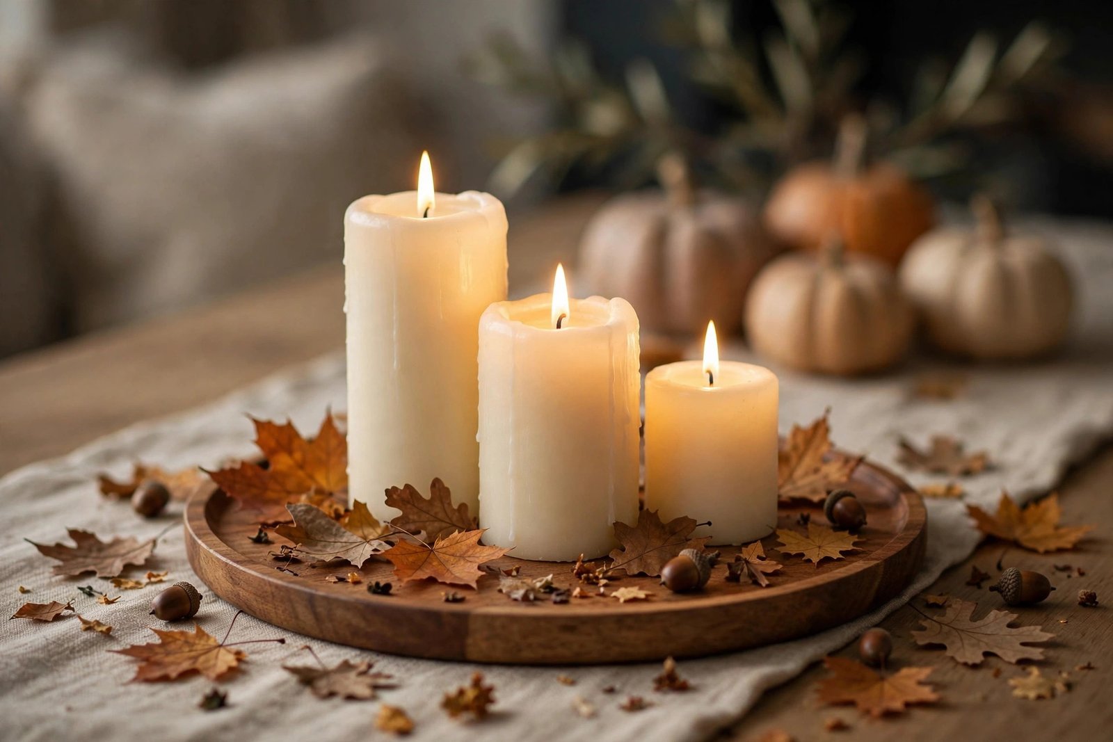 Pillar Candles Grouped in Threes