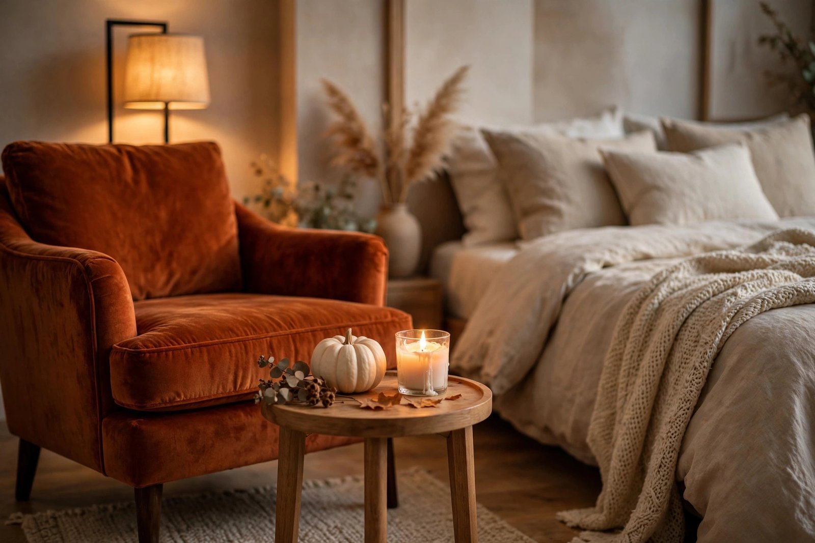 Pull Up a Rust Velvet Accent Chair