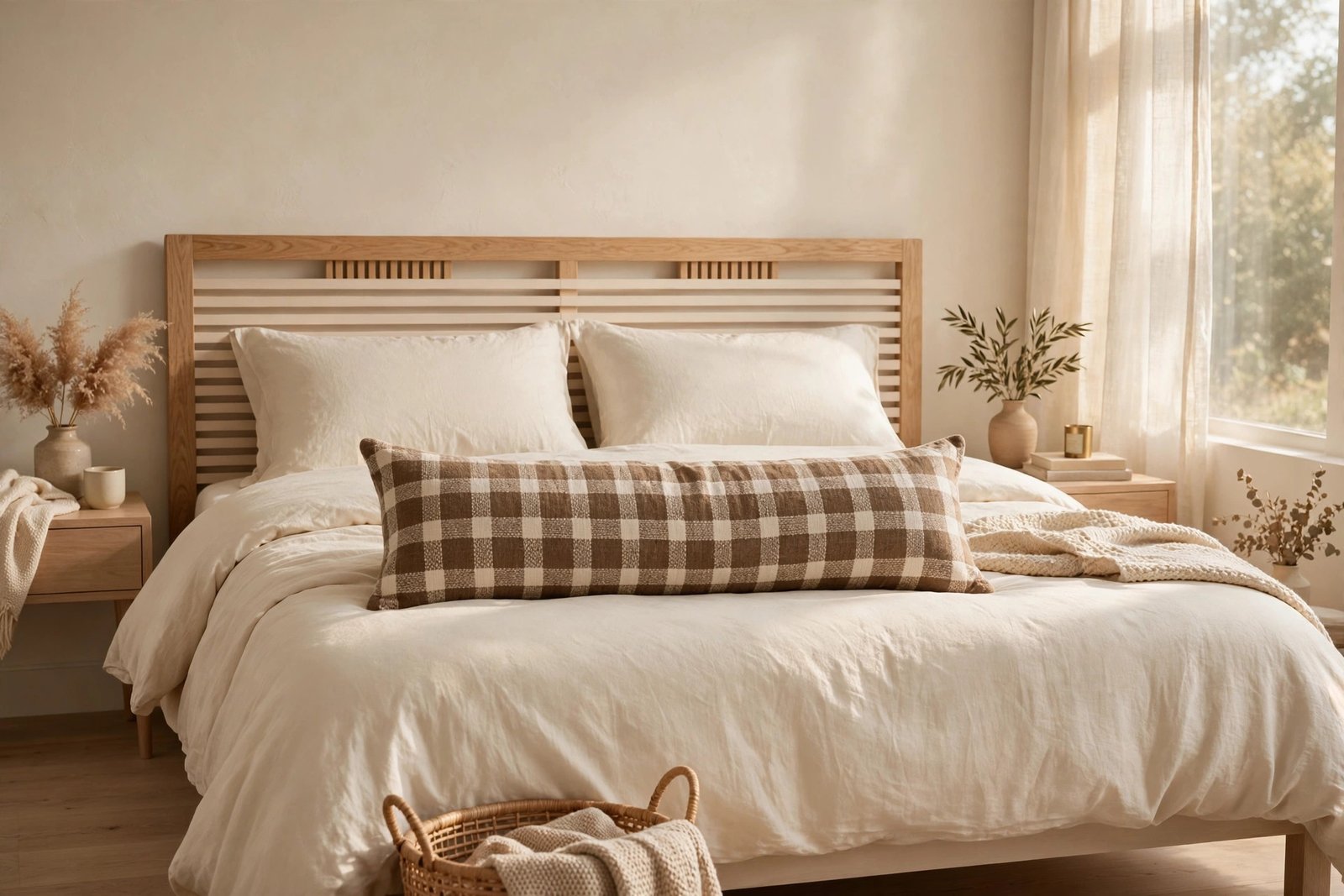 Test Plaid With One Lumbar Pillow
