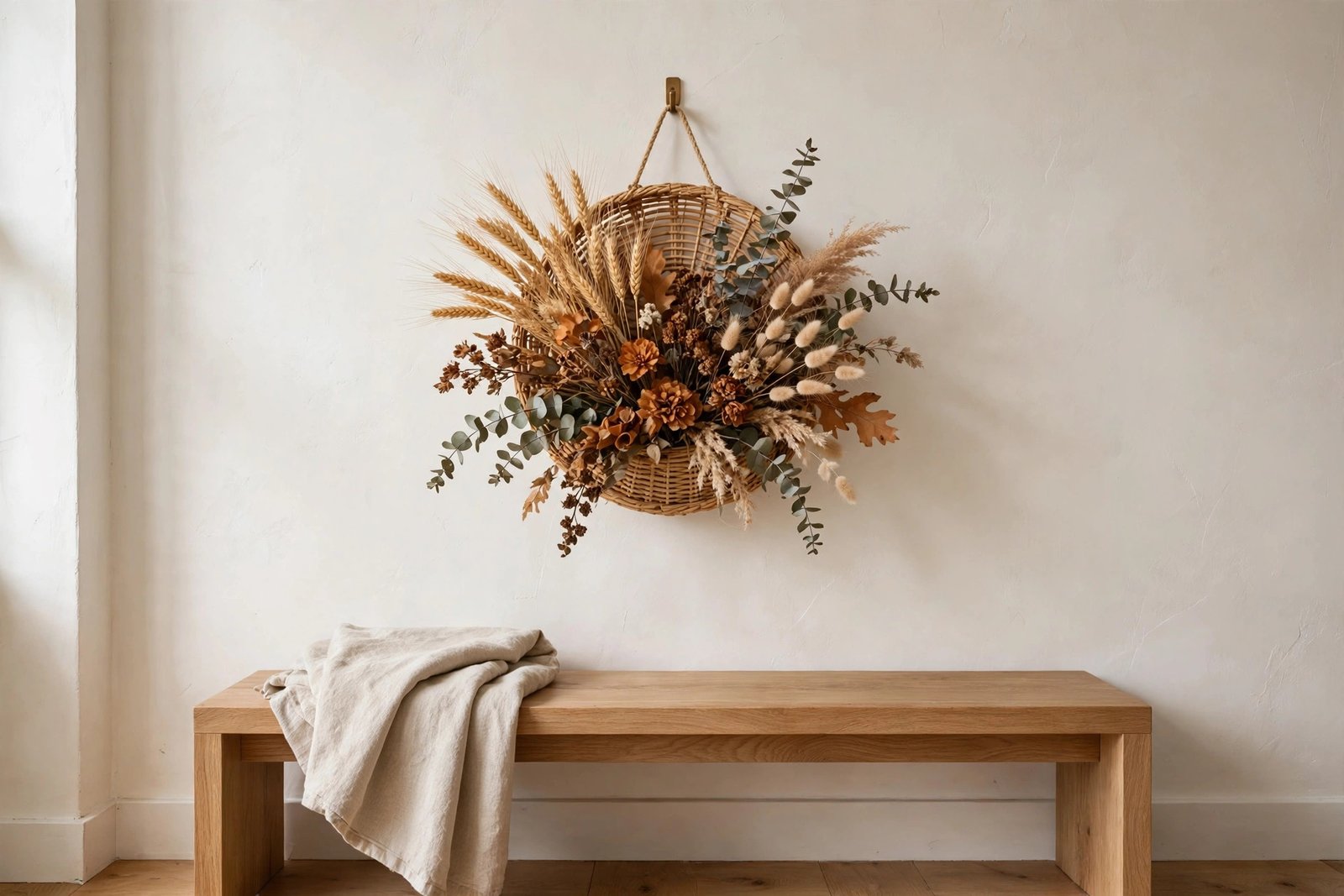 Dried Floral Wall Basket
