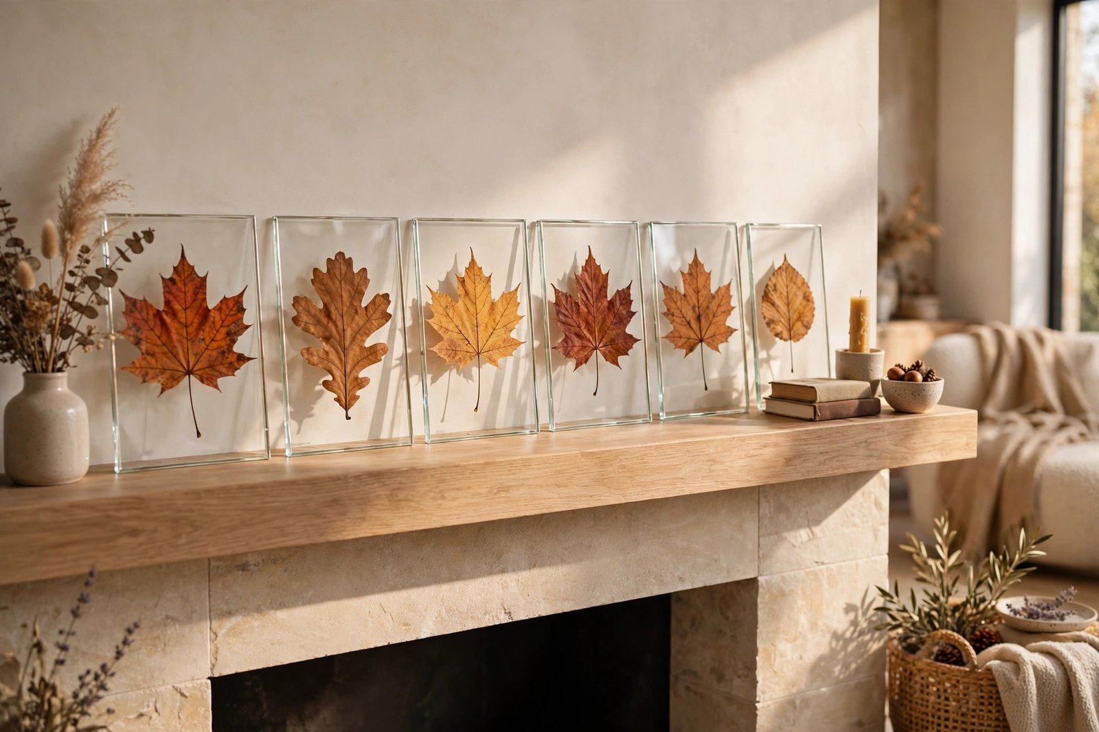 Pressed Leaves in Floating Frames