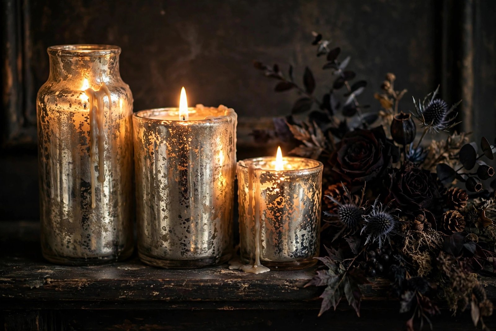 DIY Mercury Glass Candle Holders