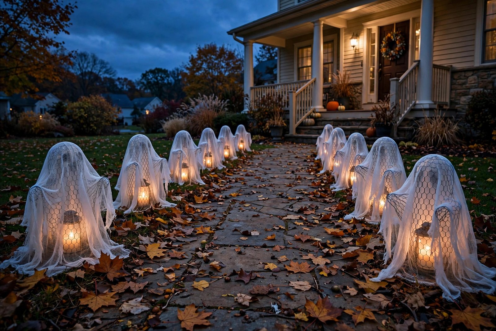 Lantern-Lit Pathway Ghosts