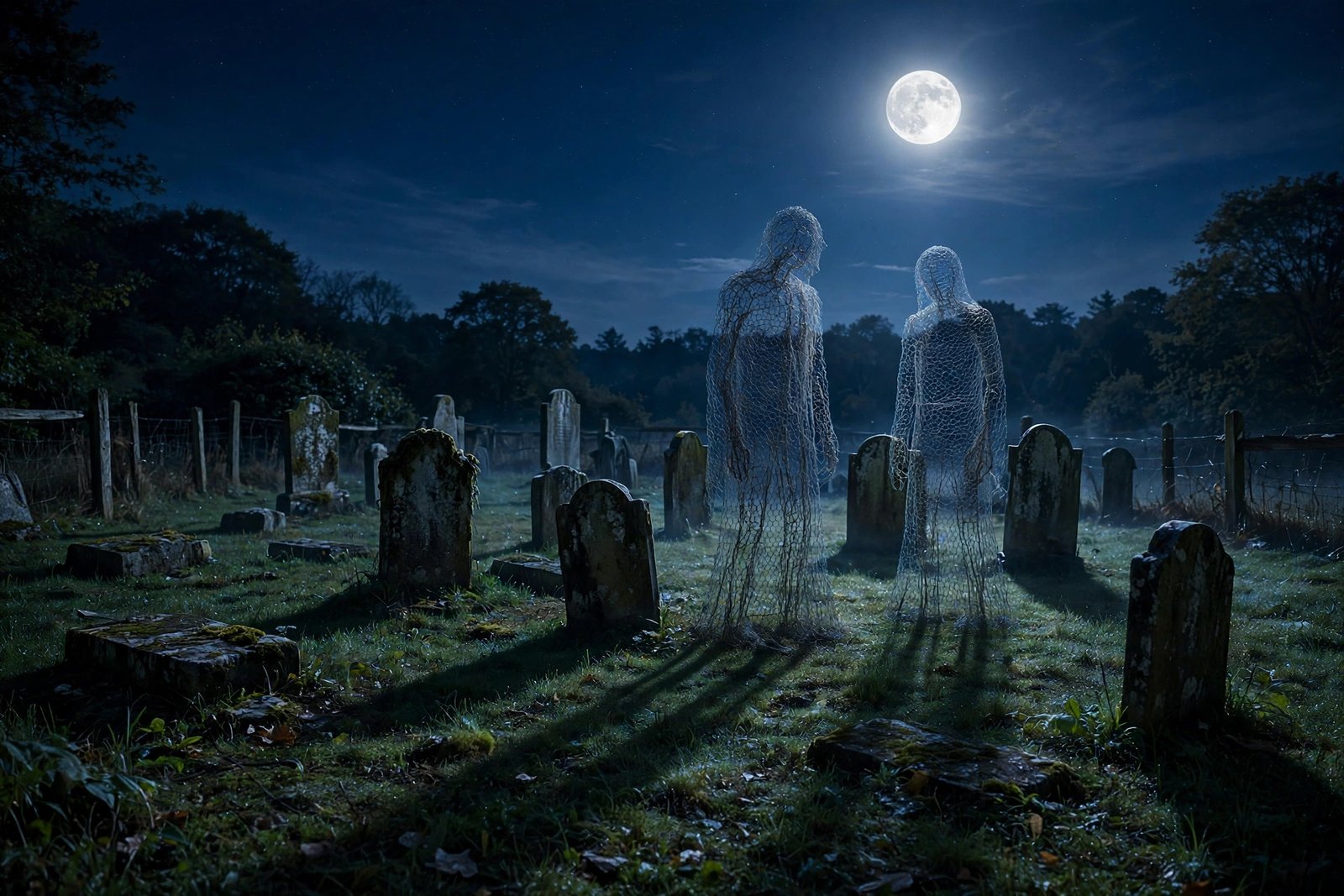Moonlit Cemetery Watchers