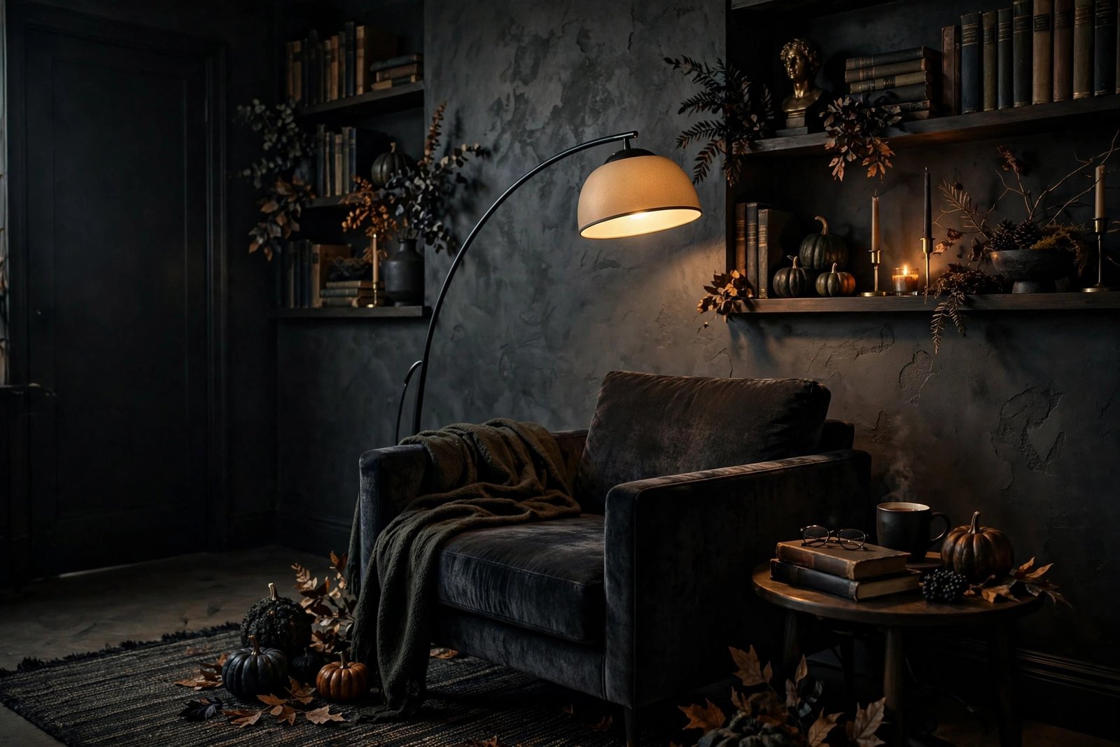 A Modern Arc Lamp with a Warm Dim Glow