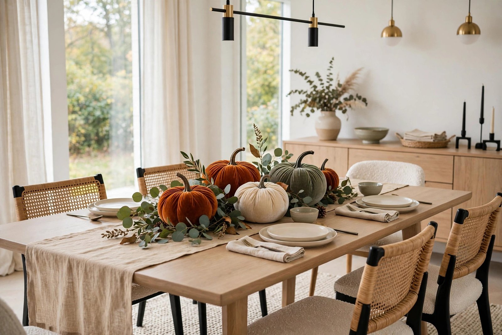 Velvet Pumpkins in Earthy Tones