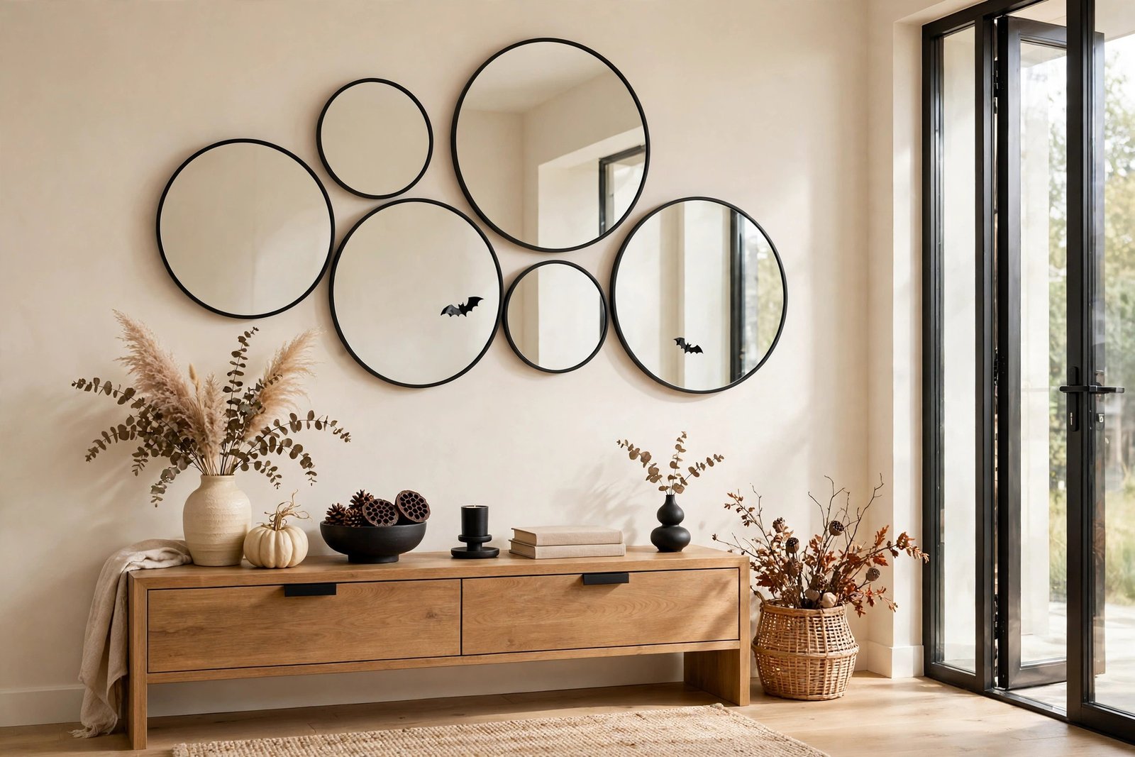 A Modern Mirror Gallery with Bat Accents
