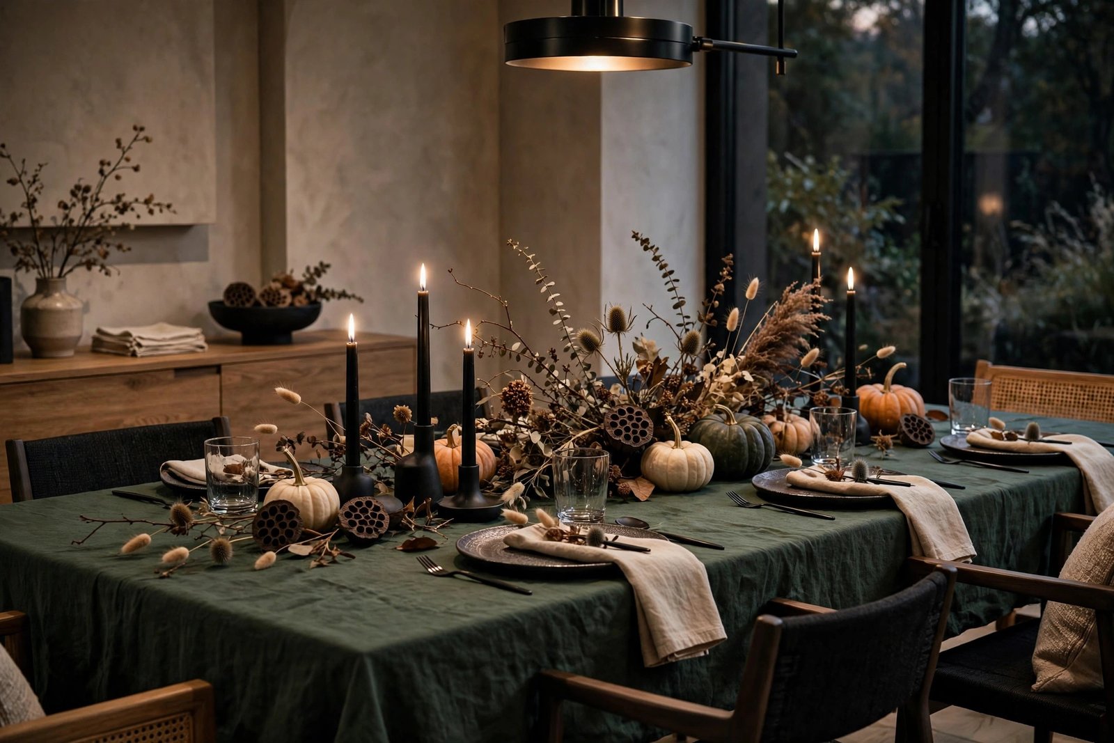 The Moody Forest Tablescape