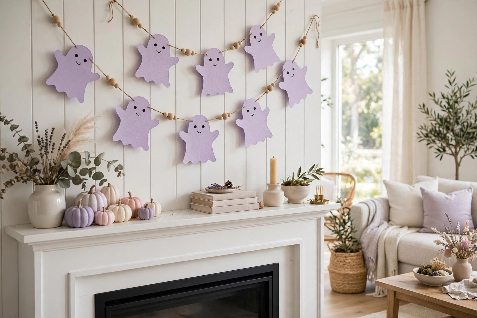 Lavender Paper Ghost Garland