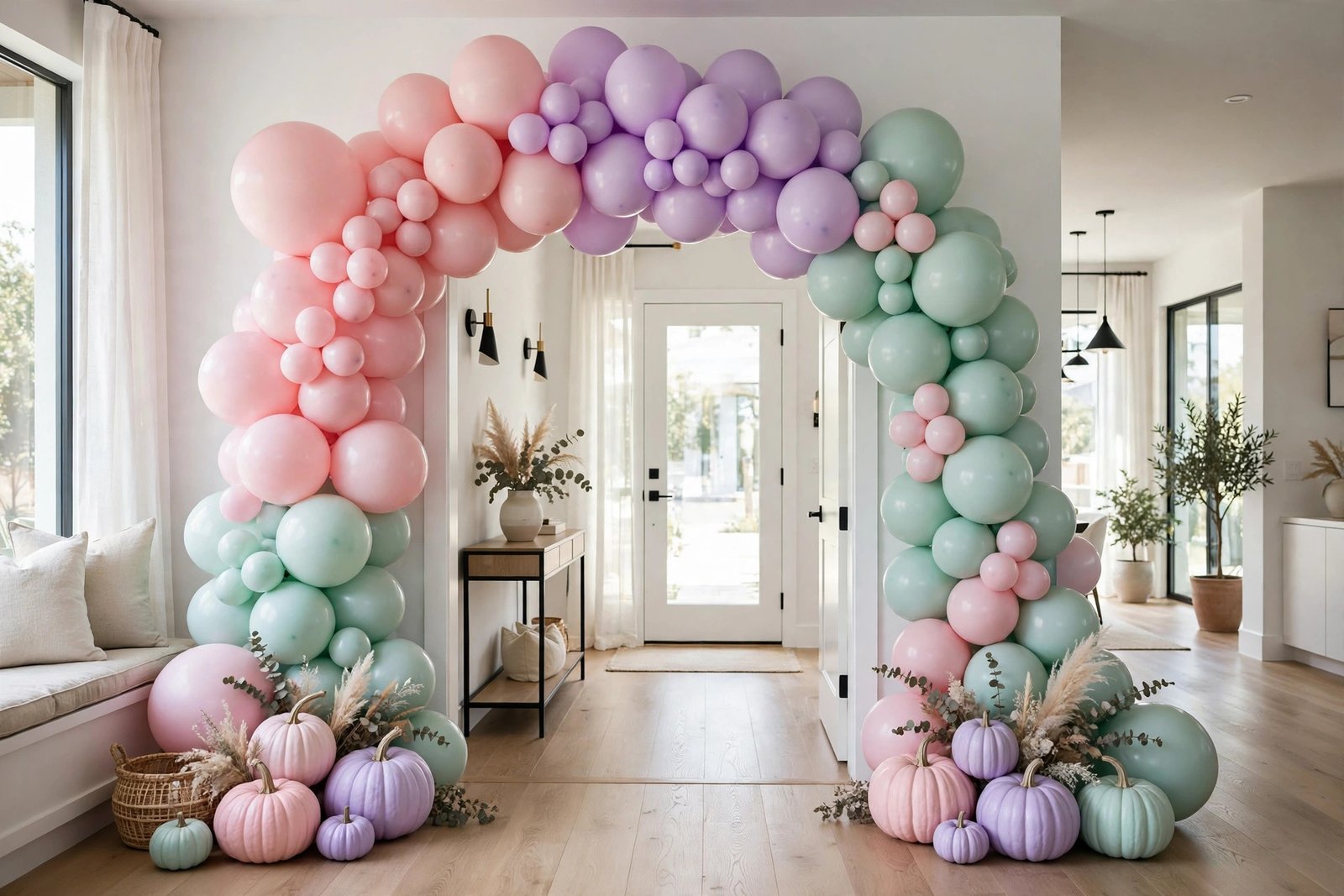 Cotton Candy Balloon Arch Entryway