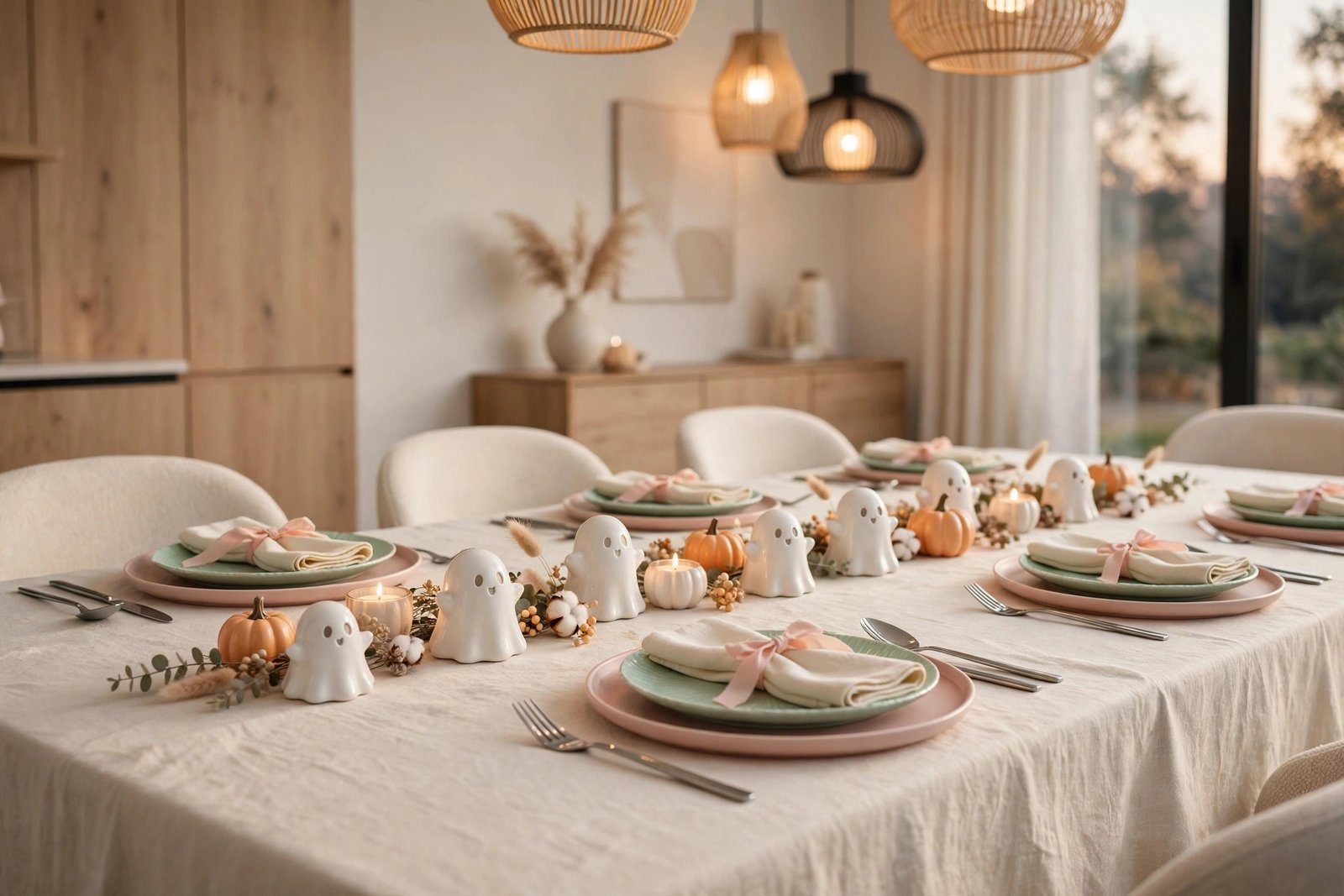 Blush and Mint Ghost-Plate Tablescape