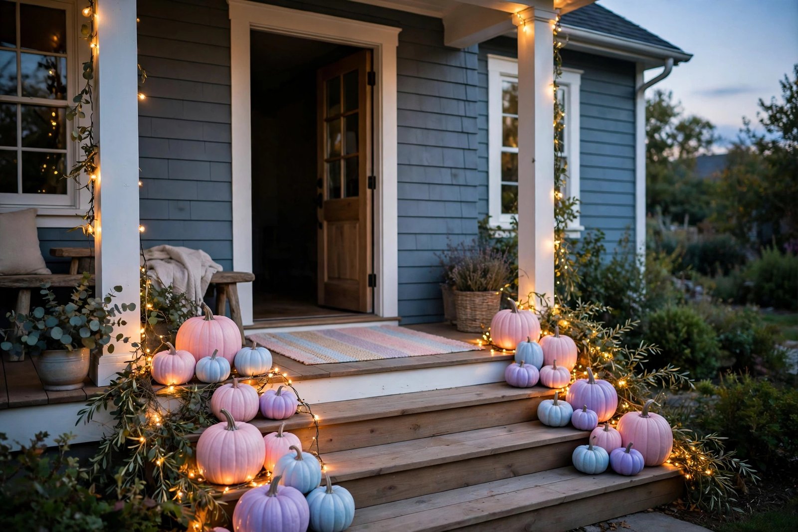 Pastel Pumpkin Porch Welcome