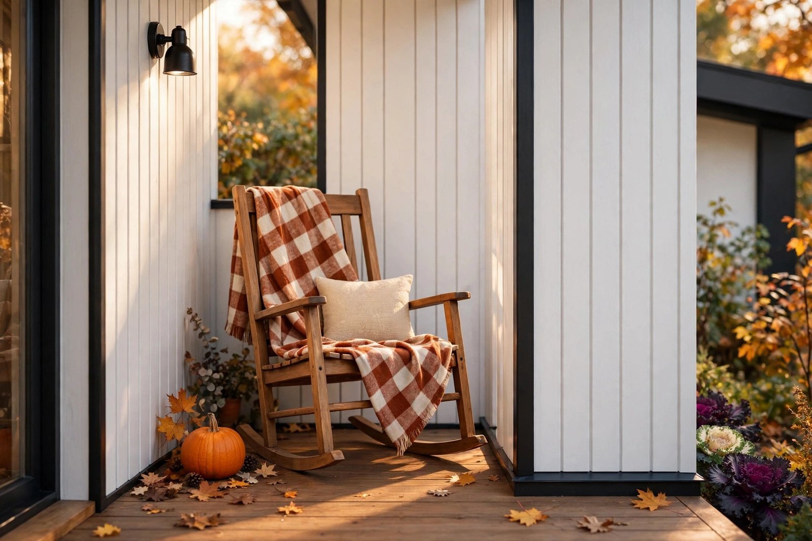 One Chair, One Plaid Throw
