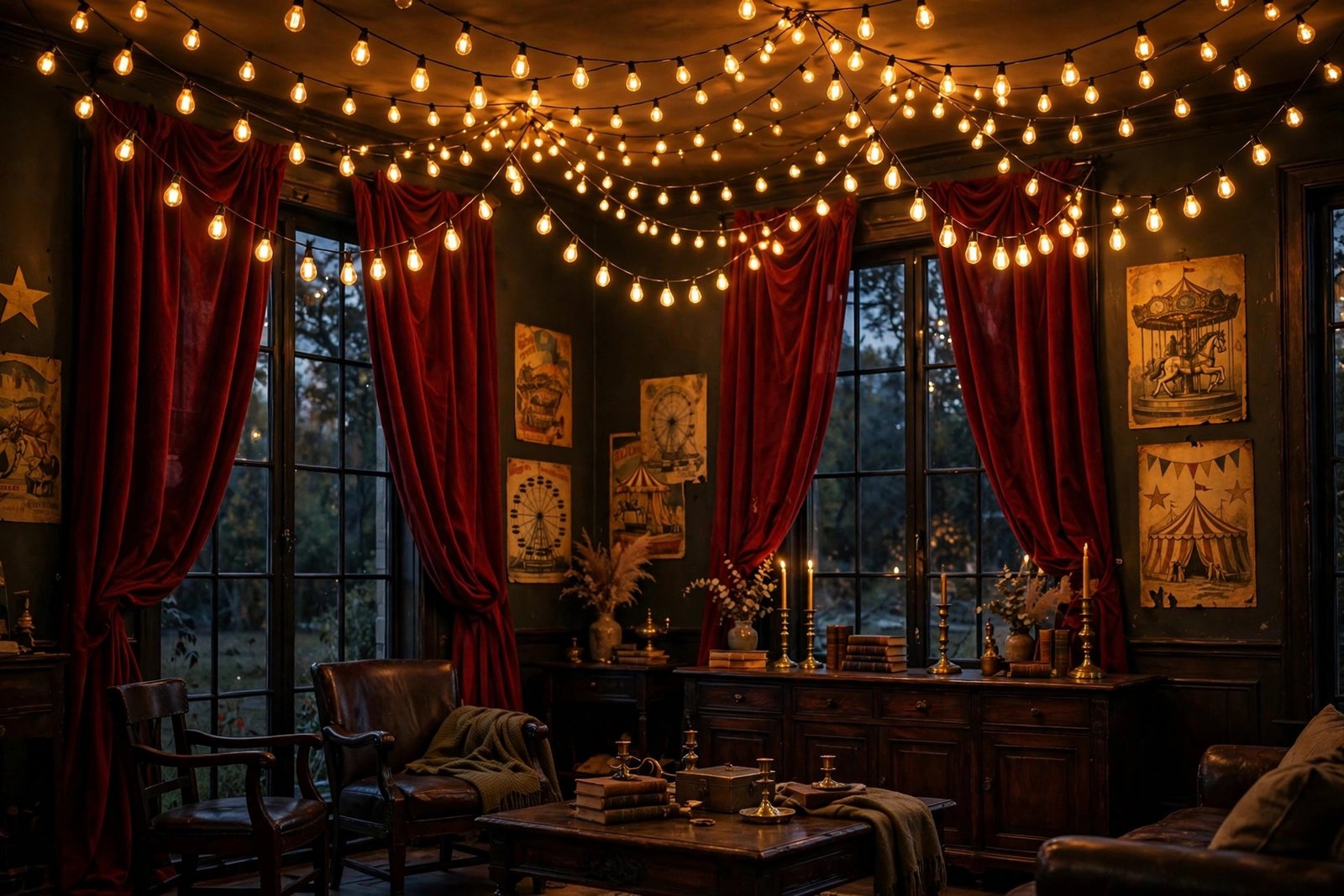 An Edison Bulb String Light Canopy
